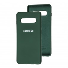 Чехол для Samsung Galaxy S10+ (G975) Silicone Full зеленый / dark green