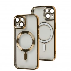 Чохол для iPhone 15 Fibra Chrome MagSafe gold