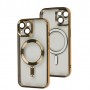 Чохол для iPhone 15 Fibra Chrome MagSafe gold