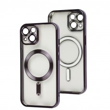 Чохол для iPhone 15 Fibra Chrome MagSafe dark purple