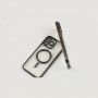 Чохол для iPhone 15 Pro Max Titanium Fibra Chrome MagSafe black
