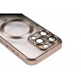 Чехол для iPhone 15 Pro Max Titanium Fibra Chrome MagSafe gold