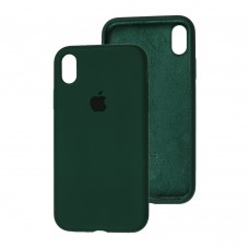 Чехол для iPhone X / Xs Silicone Full зеленый / forest green