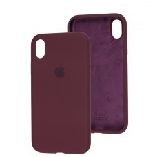 Чехол для iPhone Xr Silicone Full бордовый / plum