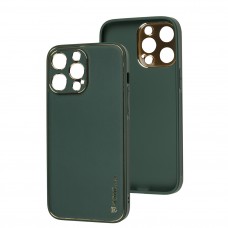 Чехол для iPhone 14 Pro Max Leather Xshield army green