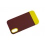 Чехол для iPhone X / Xs Bichromatic brown burgundy / yellow