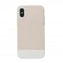 Чехол для iPhone X / Xs Bichromatic grey-beige / white
