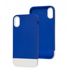 Чехол для iPhone Xr Bichromatic navy blue/white