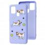 Чехол для Samsung Galaxy A21s (A217) Wave Fancy playful dog / light purple