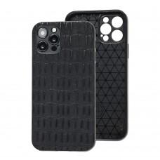 Чехол для iPhone 12 Pro Max Leather case кроко