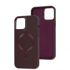 Чехол для iPhone 12 Pro Max Bonbon Leather Metal MagSafe plum