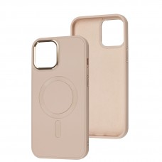 Чохол для iPhone 12 Pro Max Bonbon Leather Metal MagSafe light pink