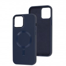Чохол для iPhone 12 Pro Max Bonbon Leather Metal MagSafe navy blue