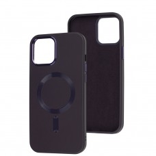 Чохол для iPhone 12 Pro Max Bonbon Leather Metal MagSafe dark purple