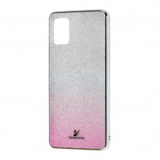 Чехол для Samsung Galaxy A51 (A515) Swaro glass серебристо-розовый