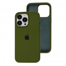 Чохол для iPhone 13 Pro Square Full silicone зелений / dark olive