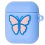 Чехол для AirPods 1/2 Butterfly Bright синий