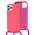 Чехол для iPhone 11 Pro Wave Lanyard without logo bright pink