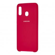 Чехол для Samsung Galaxy A20 / A30 Silky Soft Touch вишневый
