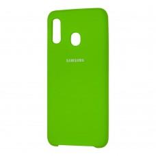 Чехол для Samsung Galaxy A20 / A30 Silky Soft Touch зеленый
