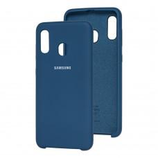 Чехол для Samsung Galaxy A20 / A30 Silky Soft Touch синий