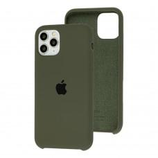 Чохол Silicone для iPhone 11 Pro case темно-оливковий