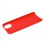 Чехол silicone для iPhone 11 Pro Max case красный белое яблоко