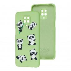 Чехол для Xiaomi Redmi Note 9s/9 Pro Wave Fancy funny panda / mint gum
