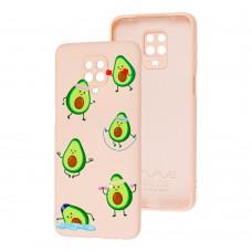 Чехол для Xiaomi Redmi Note 9s/9 Pro Wave Fancy sports avocado / pink sand
