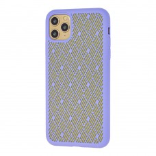 Чохол для iPhone 11 Pro Max Silicone Weaving світло-фіолетовий