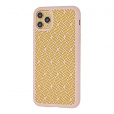 Чохол для iPhone 11 Pro Silicone Weaving рожевий пісок