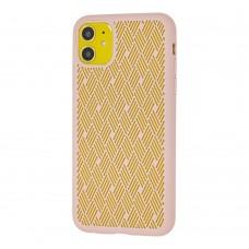 Чохол для iPhone 11 Silicone Weaving рожевий пісок