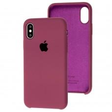 Чохол Silicone для iPhone X / Xs case бордовий / maroon