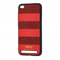 Чехол для Xiaomi Redmi 5a woto с блестками красный