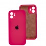 Чехол для iPhone 12 Silicone Slim Full camera bright pink