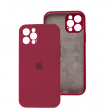 Чехол для iPhone 12 Pro Silicone Slim Full camera rose red