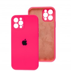 Чехол для iPhone 12 Pro Silicone Slim Full camera bright pink