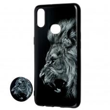 Чехол для Samsung Galaxy A10s (A107) print + popsocket "лев" 