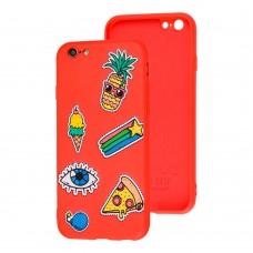 Чехол для iPhone 6 / 6s Wave Fancy color style pineapple / red