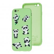 Чехол для iPhone 6 / 6s Wave Fancy funny panda / mint gum