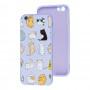 Чохол для iPhone 6 / 6s Wave Fancy funny cats / light purple