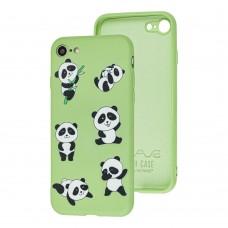 Чехол для iPhone 7 / 8 / SE2 Wave Fancy funny panda / mint gum