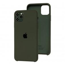 Чехол silicone для iPhone 11 Pro Max case темно-оливковый