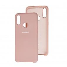 Чехол для Samsung Galaxy A10s (A107) Silky Soft Touch бледно-розовый