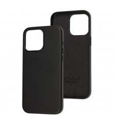 Чехол для iPhone 15 Pro Max WAVE Premium leather MagSafe midnight