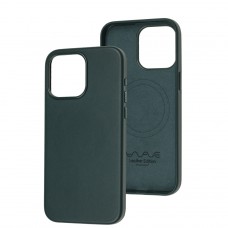 Чехол для iPhone 15 Pro Max WAVE Premium leather MagSafe forest green