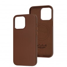 Чехол для iPhone 15 Pro Max WAVE Premium leather MagSafe umber