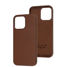 Чохол для iPhone 15 Pro Max WAVE Premium leather MagSafe umber