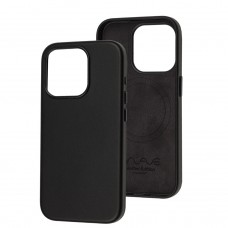 Чехол для iPhone 15 Pro WAVE Premium leather MagSafe black
