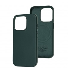 Чехол для iPhone 15 Pro WAVE Premium leather MagSafe forest green
